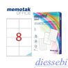 Etichette Adesive 105x72mm su foglio A4 Memotak