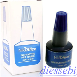 Inchiostro per Timbri Blu 30ml Nikoffice