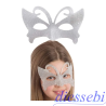 Maschera Farfalla con Glitter Argento