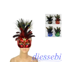 Maschera con Piume Metal
