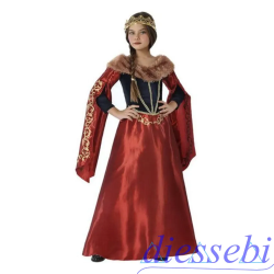 Costume Regina Medievale Rosso 3-4 Anni
