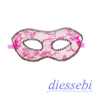 Maschera con Pizzo Rosa e Strass