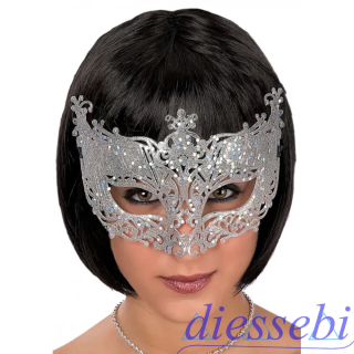 Maschera con Glitter Argento