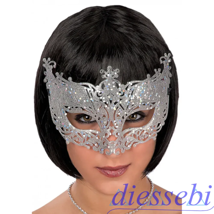 Maschera con Glitter Argento