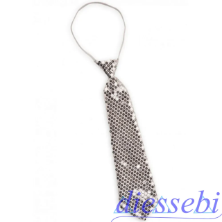 Cravatta Argento in Raso e Paillettes