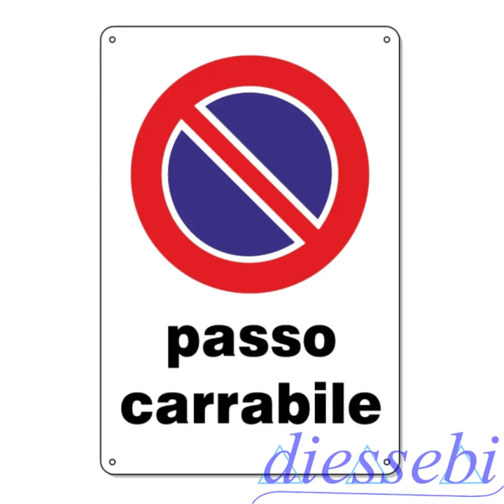 Cartello "Passo Carrabile" 20x30cm in PVC