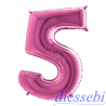 Mylar Mini Numero 5 Fucsia 35cm