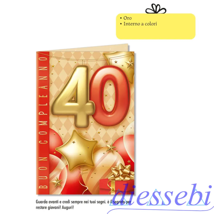 Biglietto Compleanno 40 Anni
