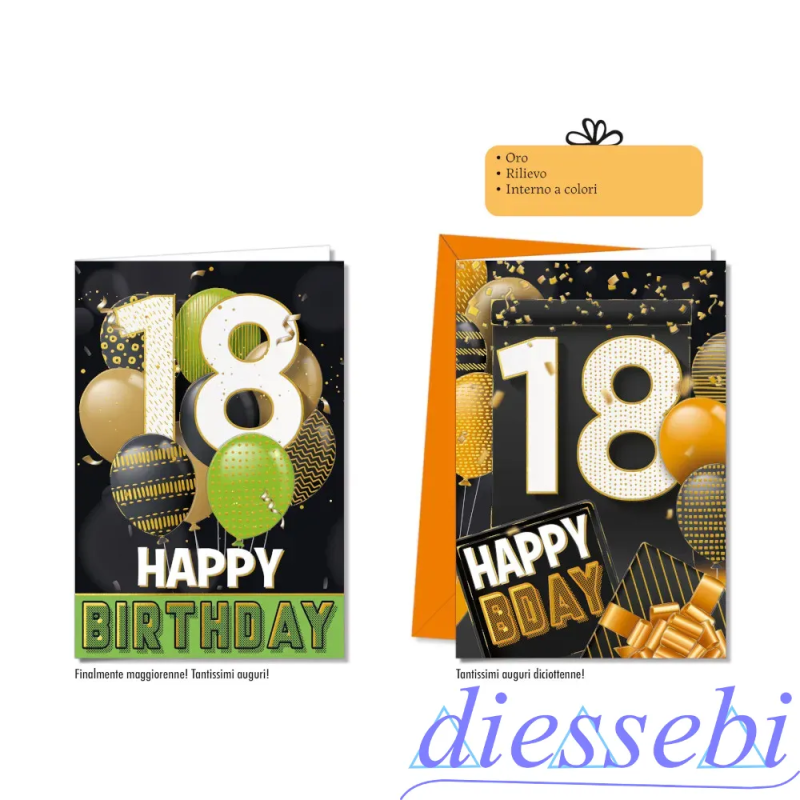 Biglietto Compleanno 18 Anni Palloncini