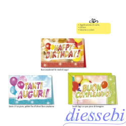 Biglietto Compleanno Glitter con Applicazione