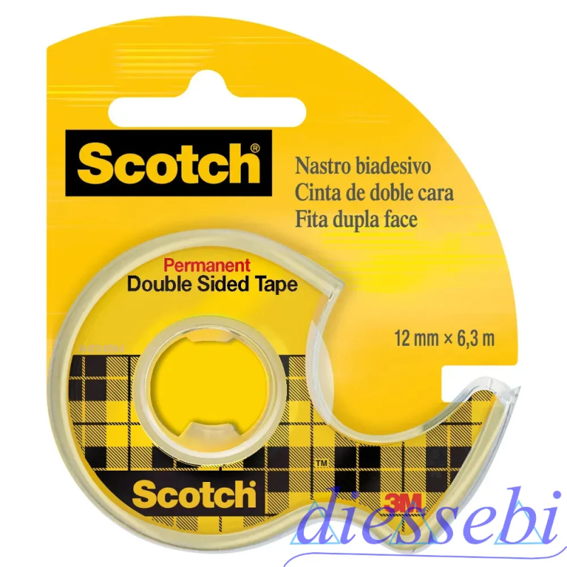 Nastro Biadesivo 12mm x 6.3 m con chiocciola