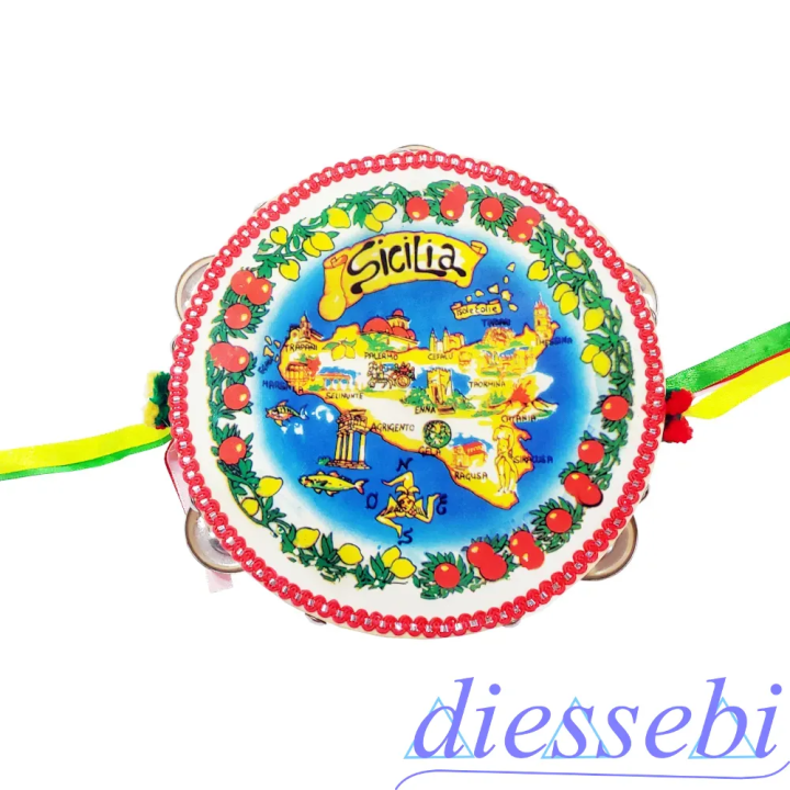 Tamburello Grande 20cm Mappa Sicilia
