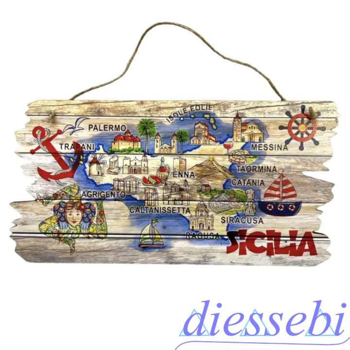 Targa Sicilia in Legno Sicilia Gadget