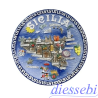 Piatto in Ceramica Linea Greca 15cm Sicilia Gadget