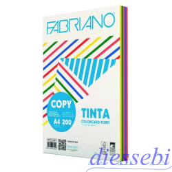 Risma Multicolor CopyTinta 5 Colori Forti A4 100fg 200gr Fabriano