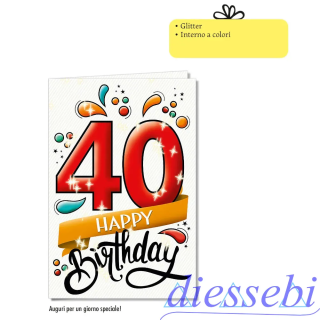 Biglietto Compleanno 40 Anni