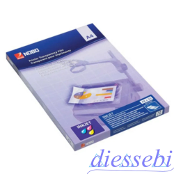 Quadrante - Foglio Acetato Trasparente A4 per Stampante Inkjet Nobo Acco