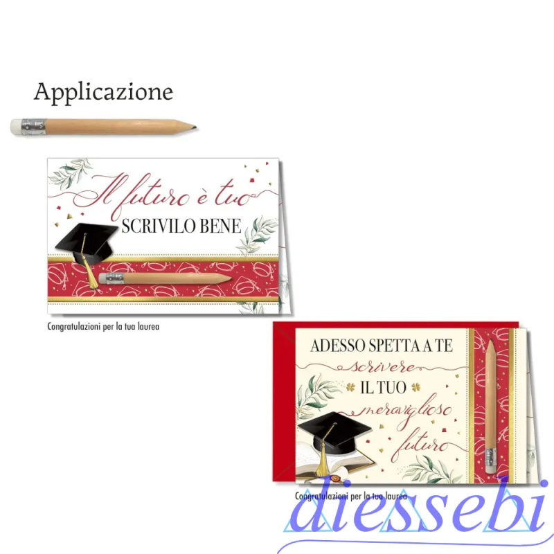 Biglietto Laurea con Matita 