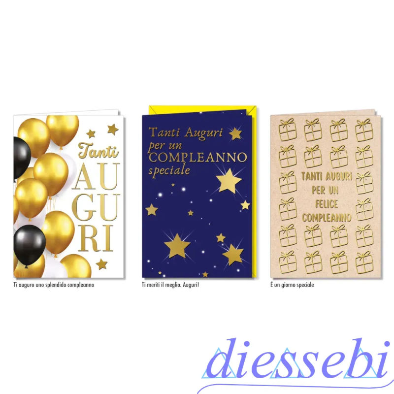 Biglietto Compleanno Gold