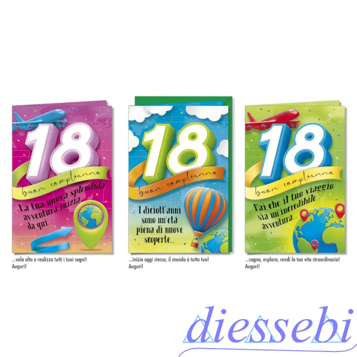 Biglietto Compleanno 18 Anni Fantasia