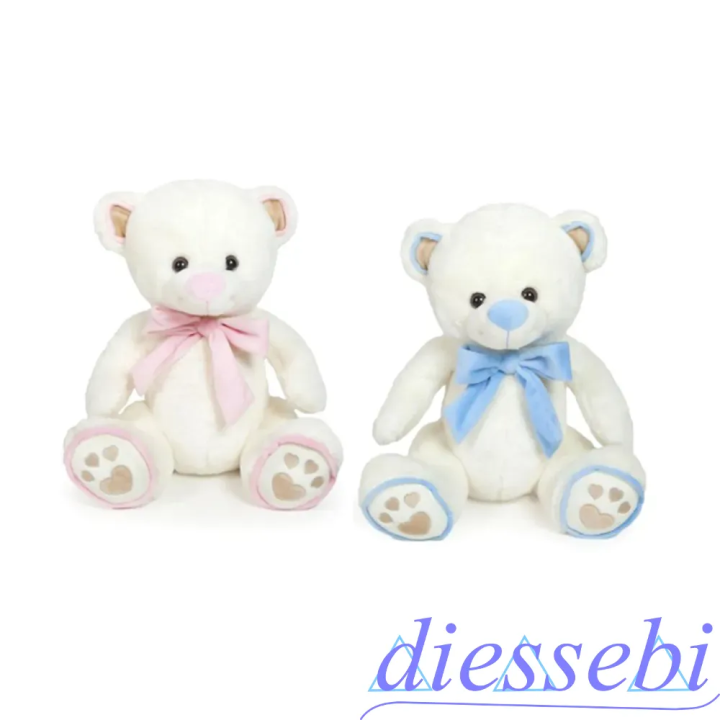Peluche Orsacchiotto Panna 35cm con Fiocco
