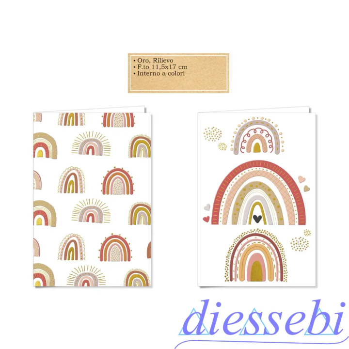 Biglietto Senza Testo Arcobaleno Cromo