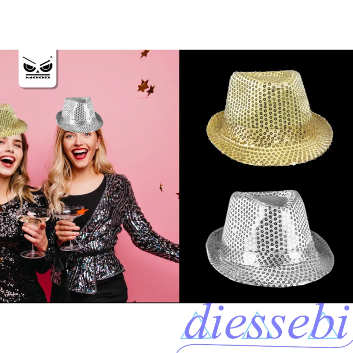 Cappello con Paillettes Oro - Argento