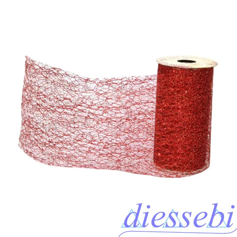 Nastro Rete Rosso Glitter