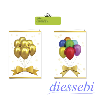 Biglietto Senza Testo Fiocco con Palloncini