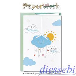 Biglietto PaperWork Battesimo Lui