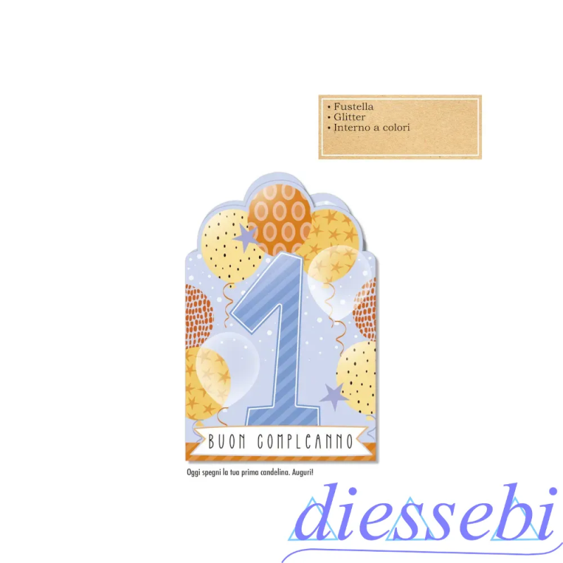 Biglietto Compleanno 1 Anno Maschile