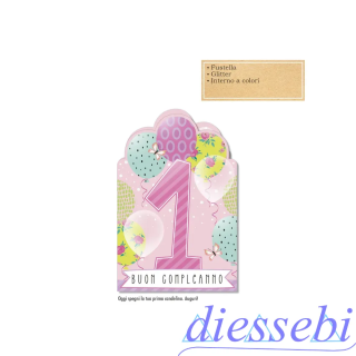 Biglietto Compleanno 1 Anno Femminile