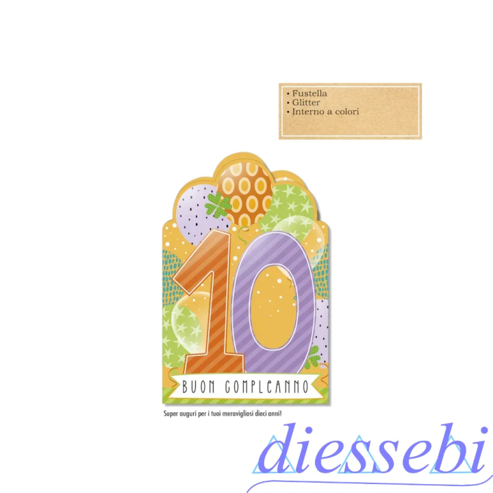 Biglietto Compleanno 10 Anni