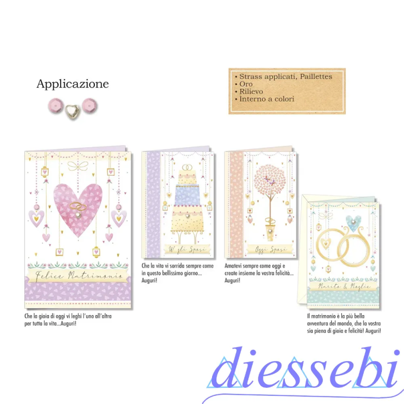 Biglietto Nozze con Strass