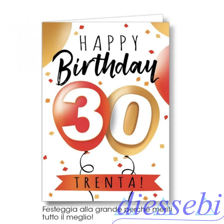 Biglietto Compleanno Palloncini 30 Anni