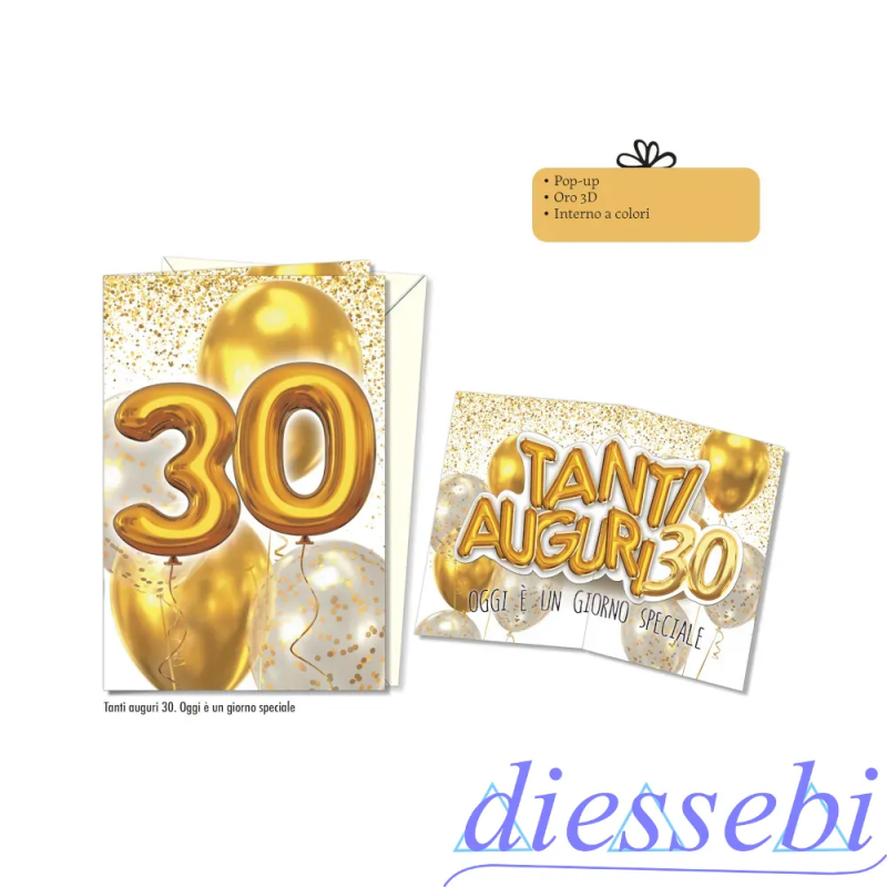 Biglietto Compleanno Pop Up 30 Anni