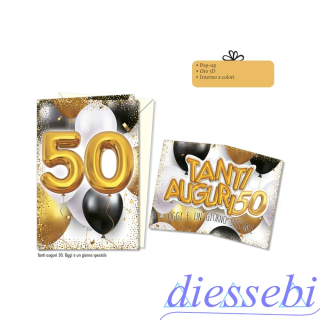 Biglietto Compleanno Pop Up 50 Anni