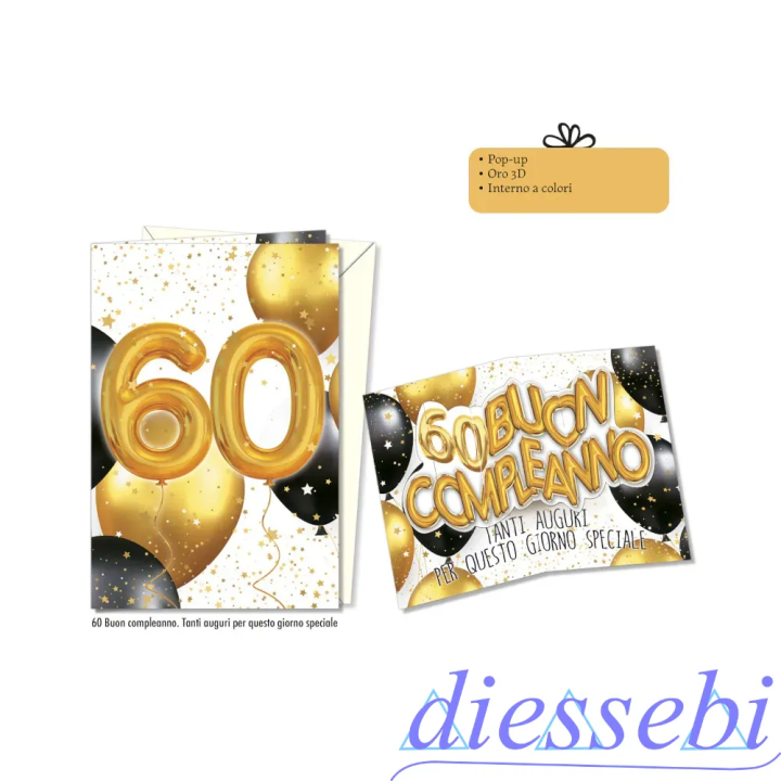 Biglietto Compleanno Pop Up 60 Anni