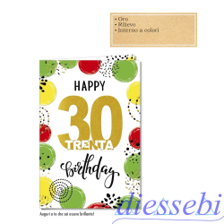 Biglietto Compleanno Cerchi 30 Anni