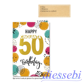 Biglietto Compleanno Cerchi 50 Anni