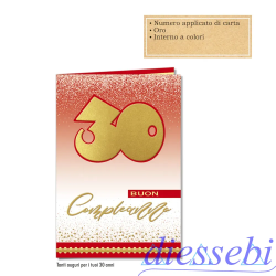 Biglietto Compleanno 3D Oro 30 Anni