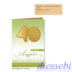 Biglietto Compleanno 3D Oro 40 Anni