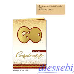 Biglietto Compleanno 3D Oro 60 Anni