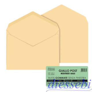 Confezione 25 Buste Giallo Posta 18x24