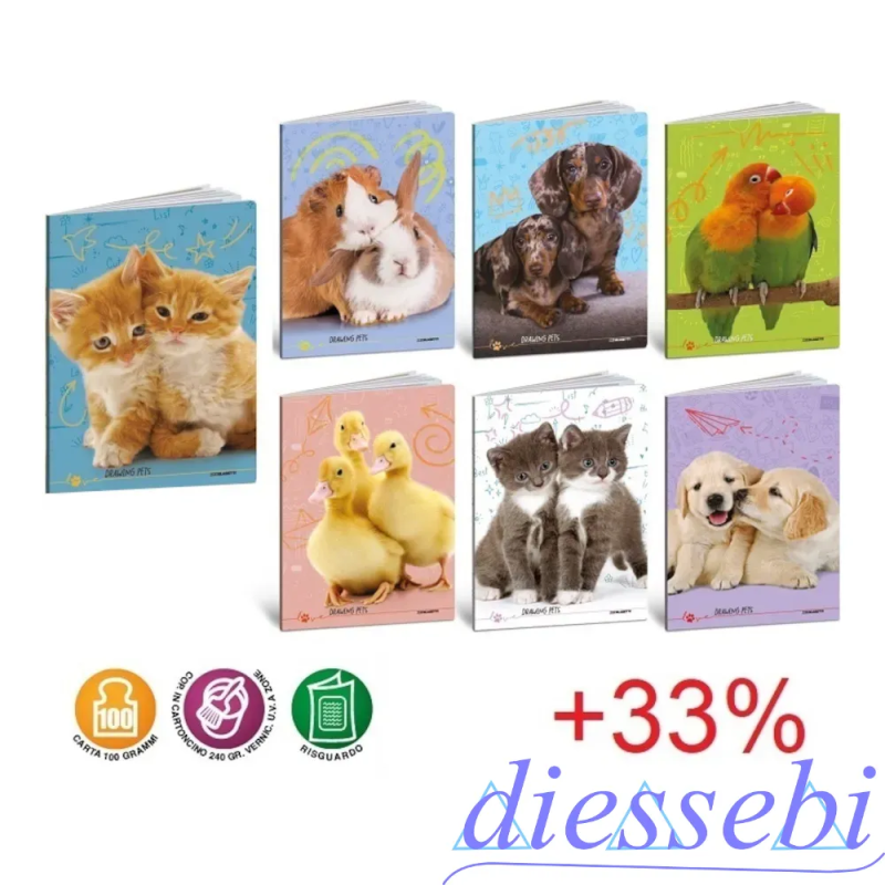 Maxi 24 Fogli 100gr Drawing Pets Blasetti B