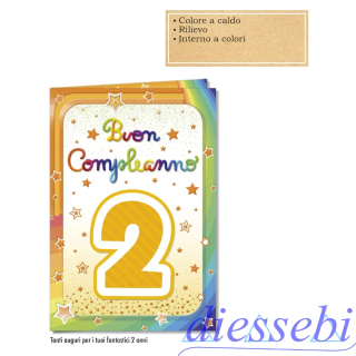 Biglietto Compleanno 2 Anni Stellari