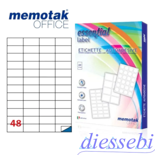 Etichette Adesive 52.5x25mm su foglio A4 Memotak