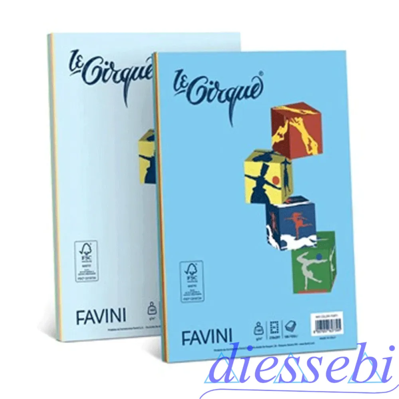 Risma A4 100 Fogli 160gr Multicolor 4 Colori Tenui Le Cirque Favini