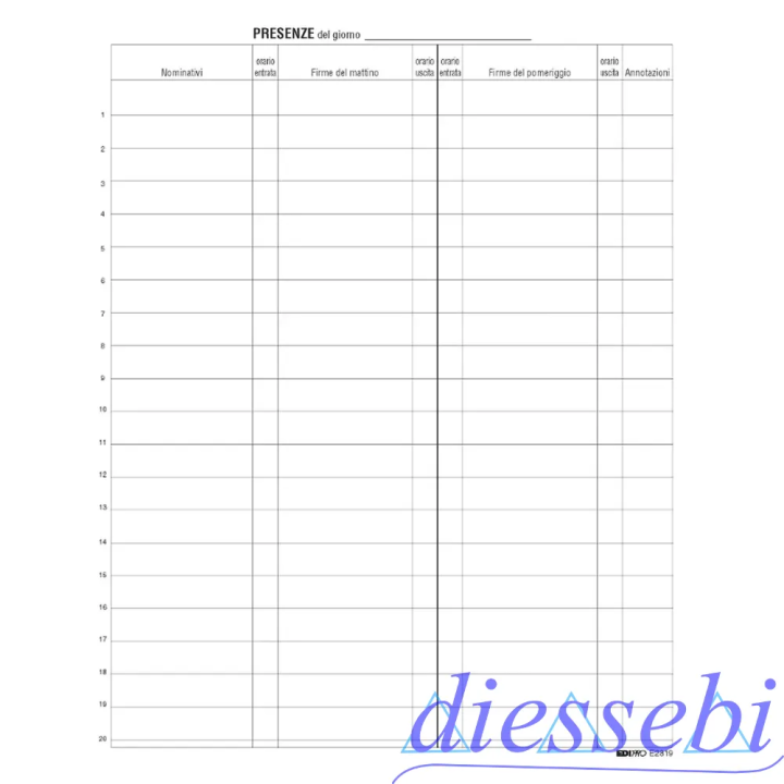 Registro Firme di Presenza A4 96 pagine EdiPro