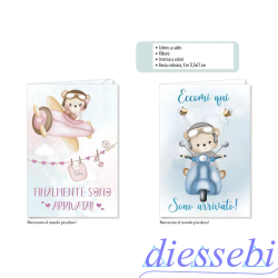 Biglietto Nascita Eccomi Qui